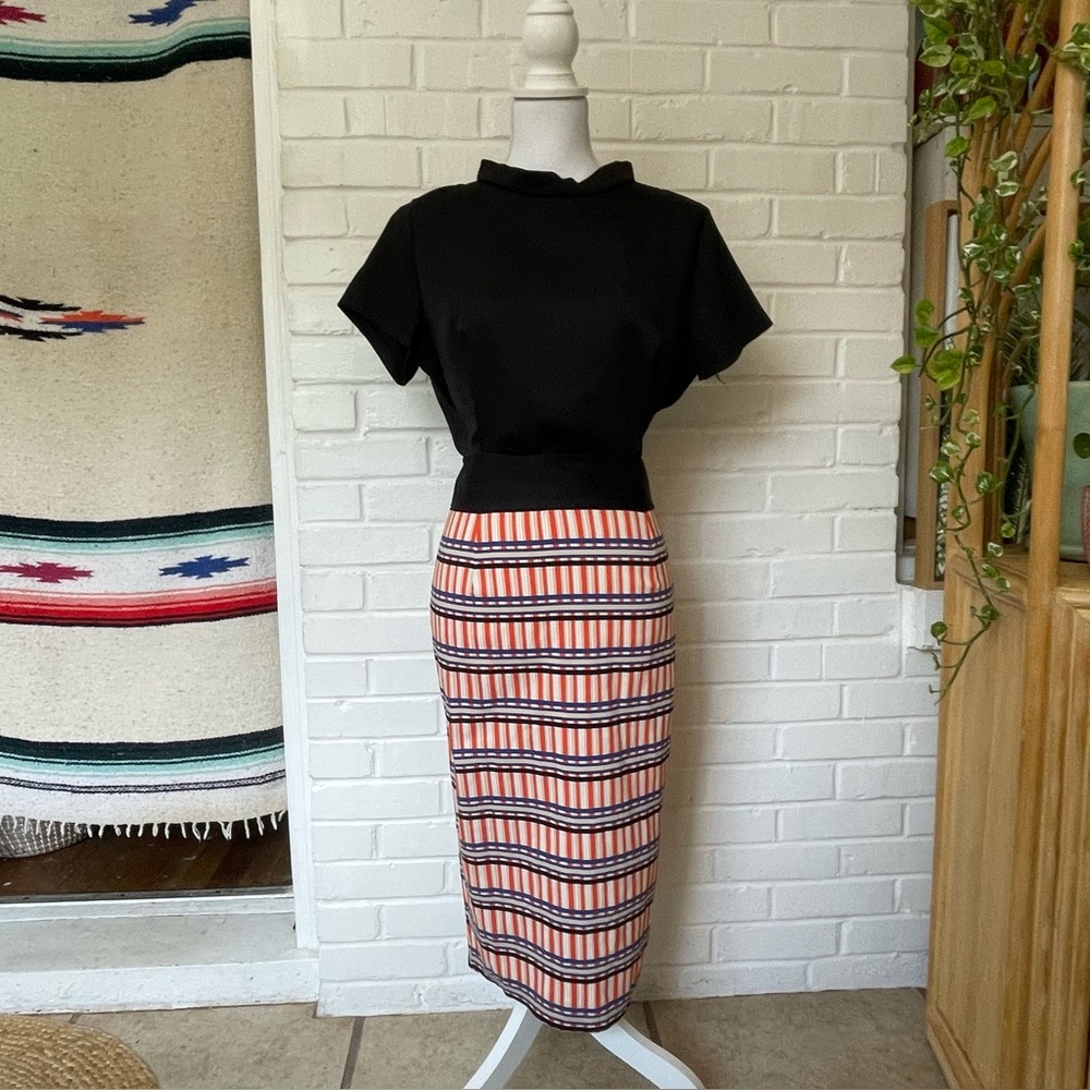Vesper Multicolor Midi Dress Women’s Size 12 Vintage Style Designer